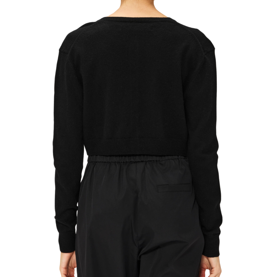 Cashmere Fitted Cardigan in Black