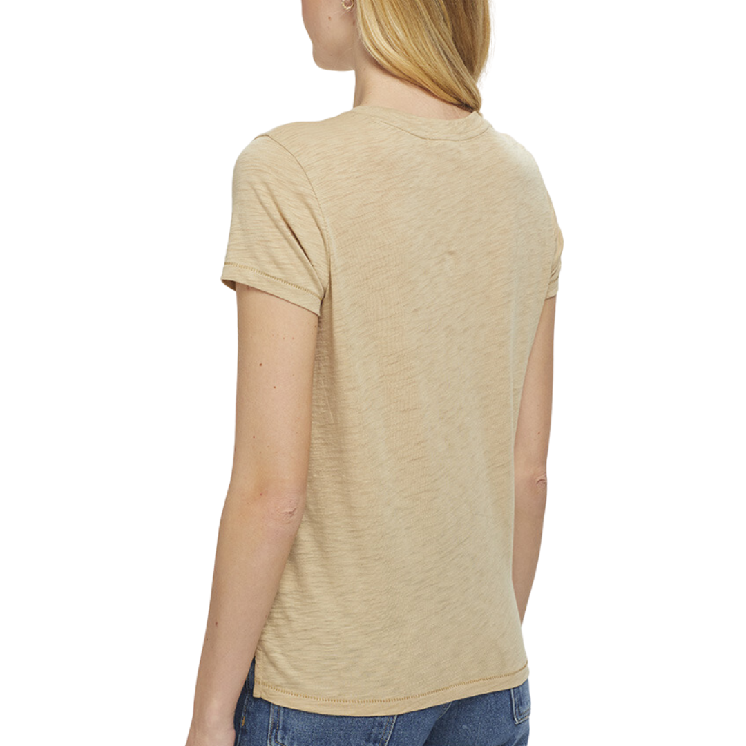 Signature Slub Contrast Stitch Boy Tee in Safari Butternut