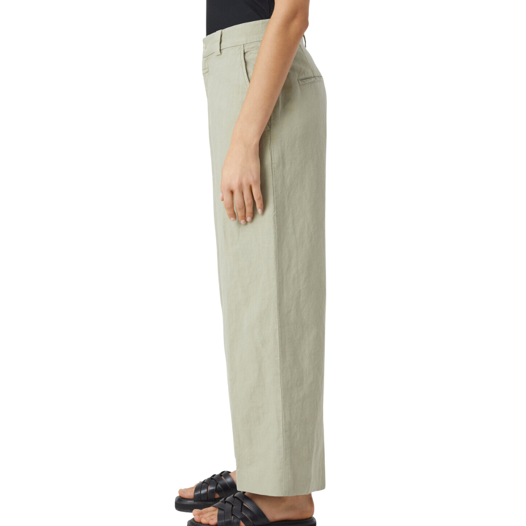 Barton Cotton & Linen Pants in Light Moss Green