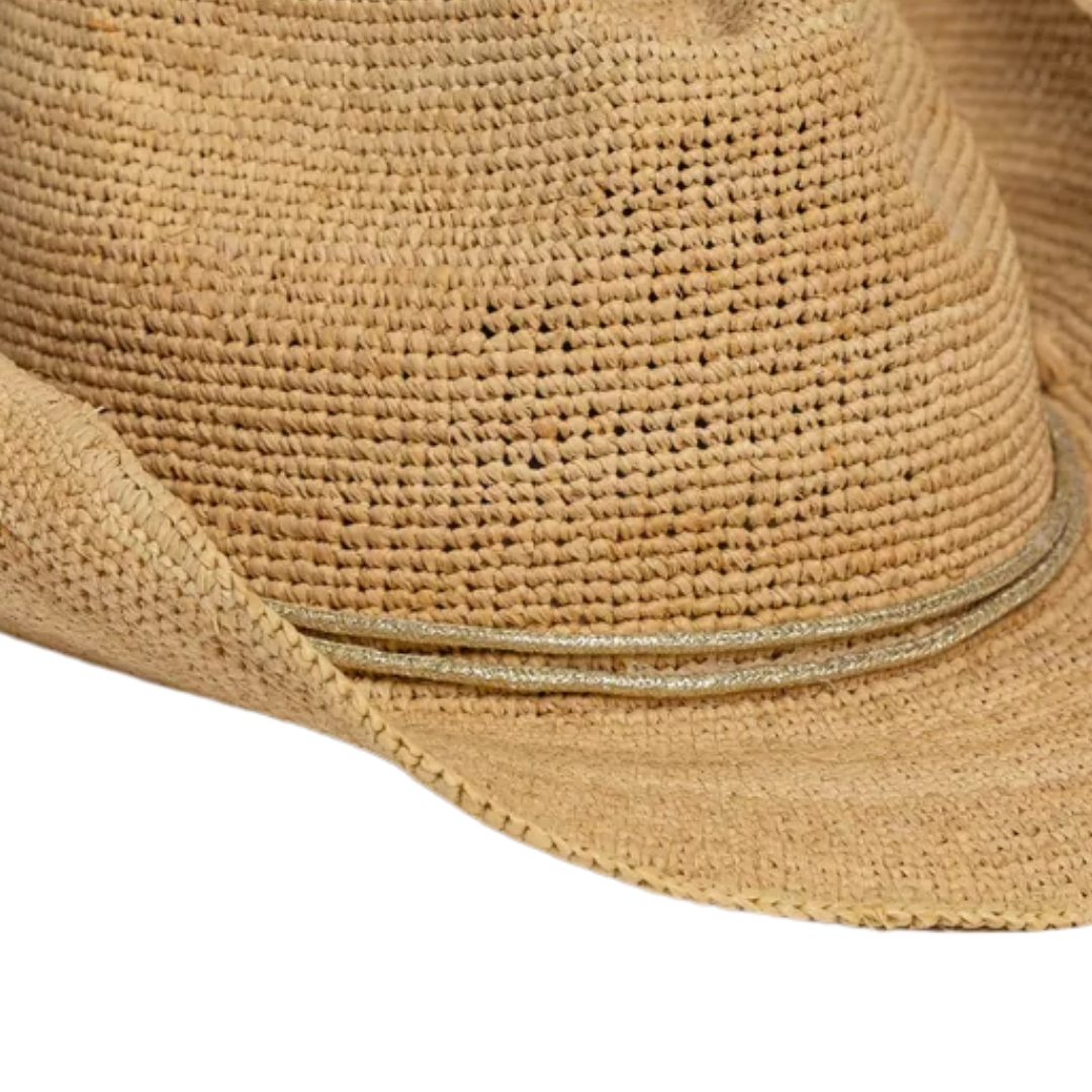 Raffia Crochet Cowboy in Gold Wrap