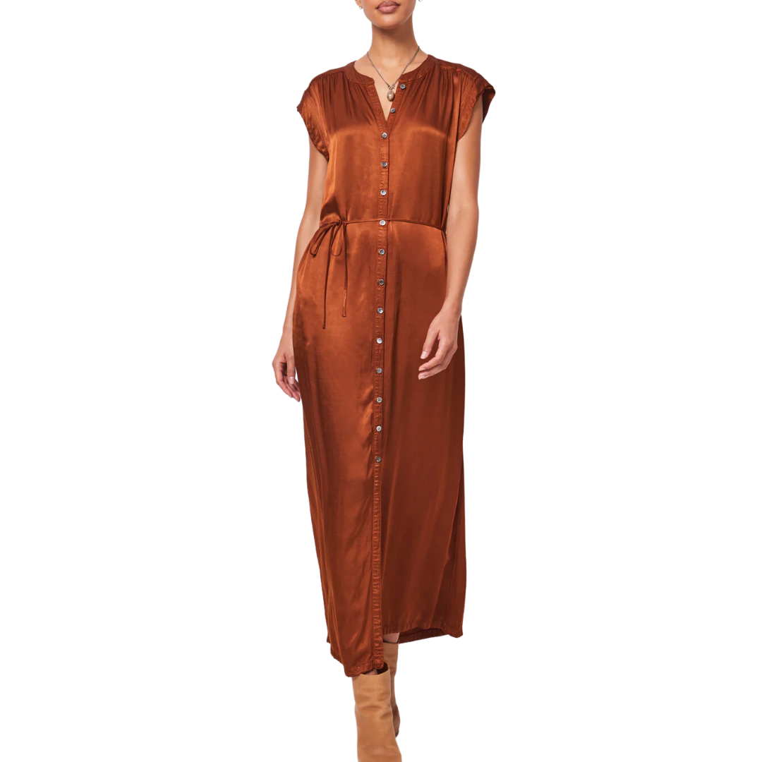 Violet Maxi Dress in Cognac