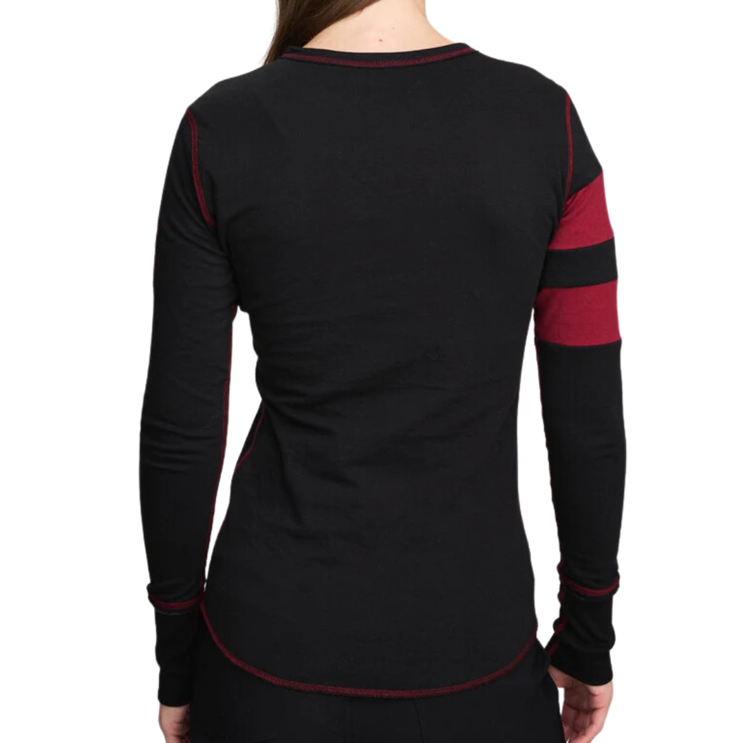 Helvetica Crew in Black/Deep Red