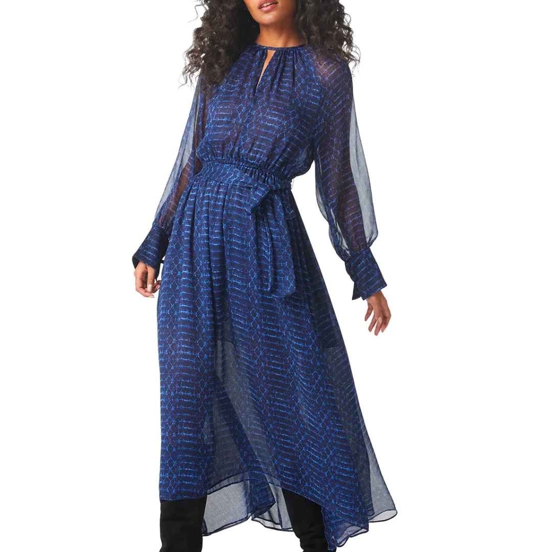Paloma Dress in Midnight Shibori