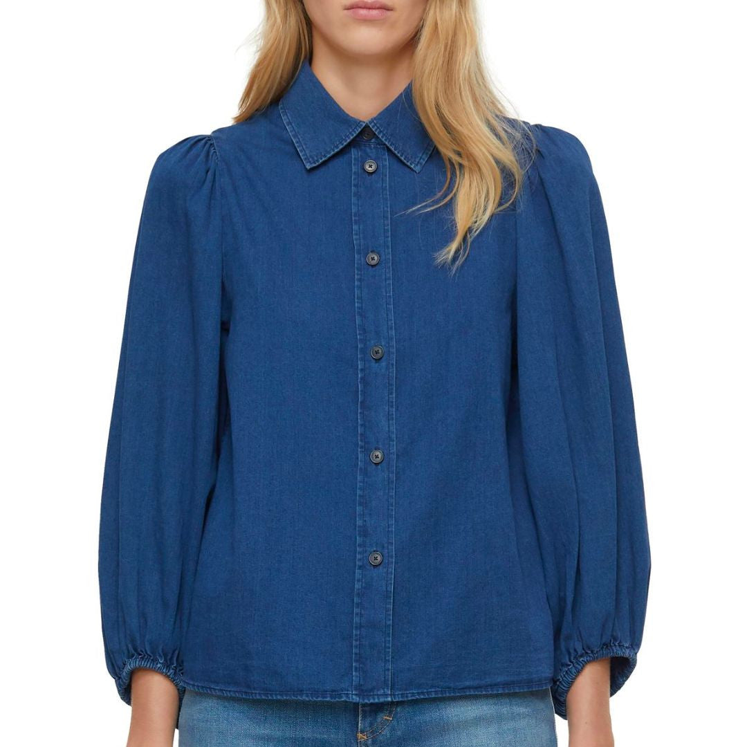 Denim Blouse in Dark Blue