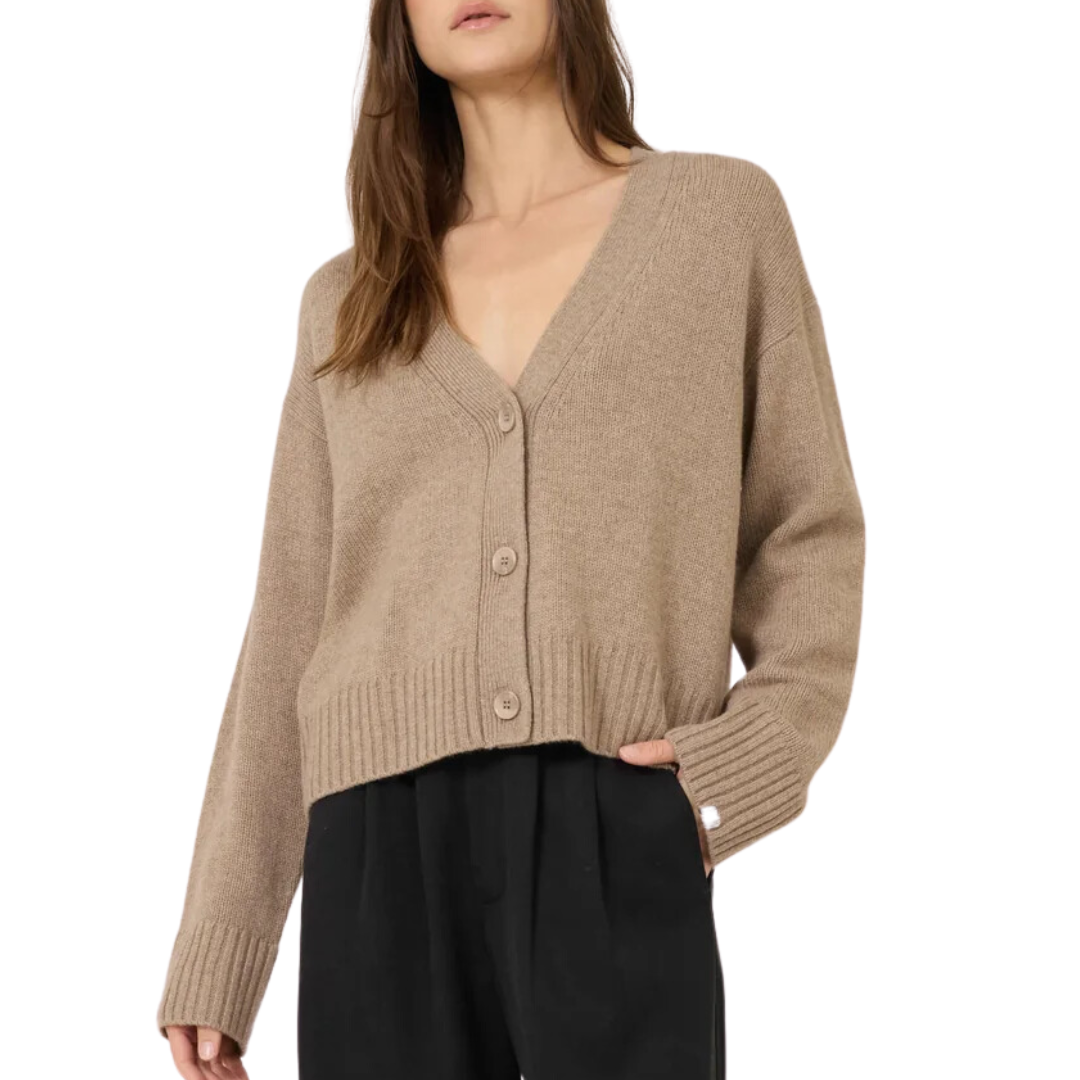 Aster Cashmere Cardigan in Stone