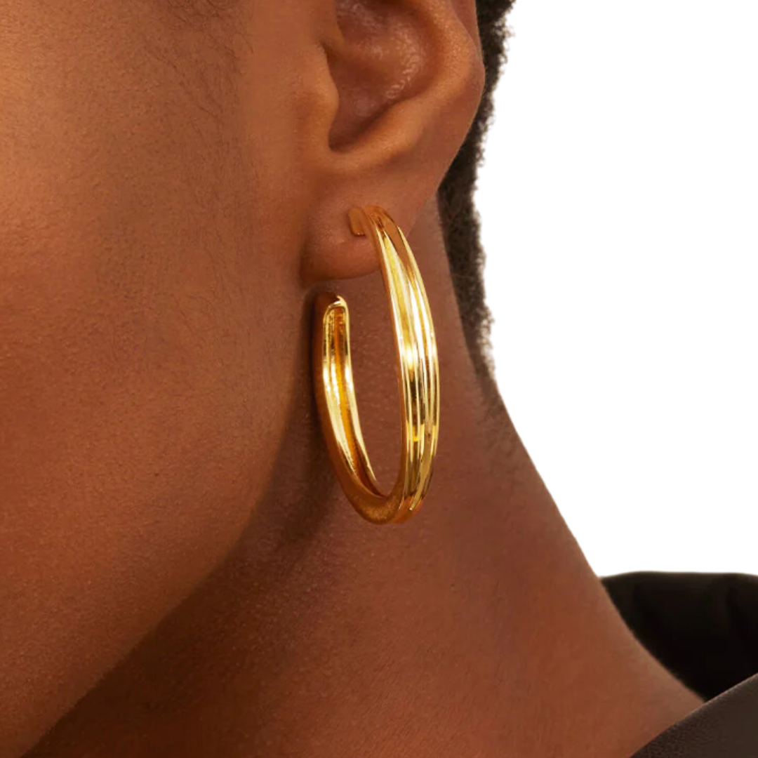 Slim Doune Hoops in Gold