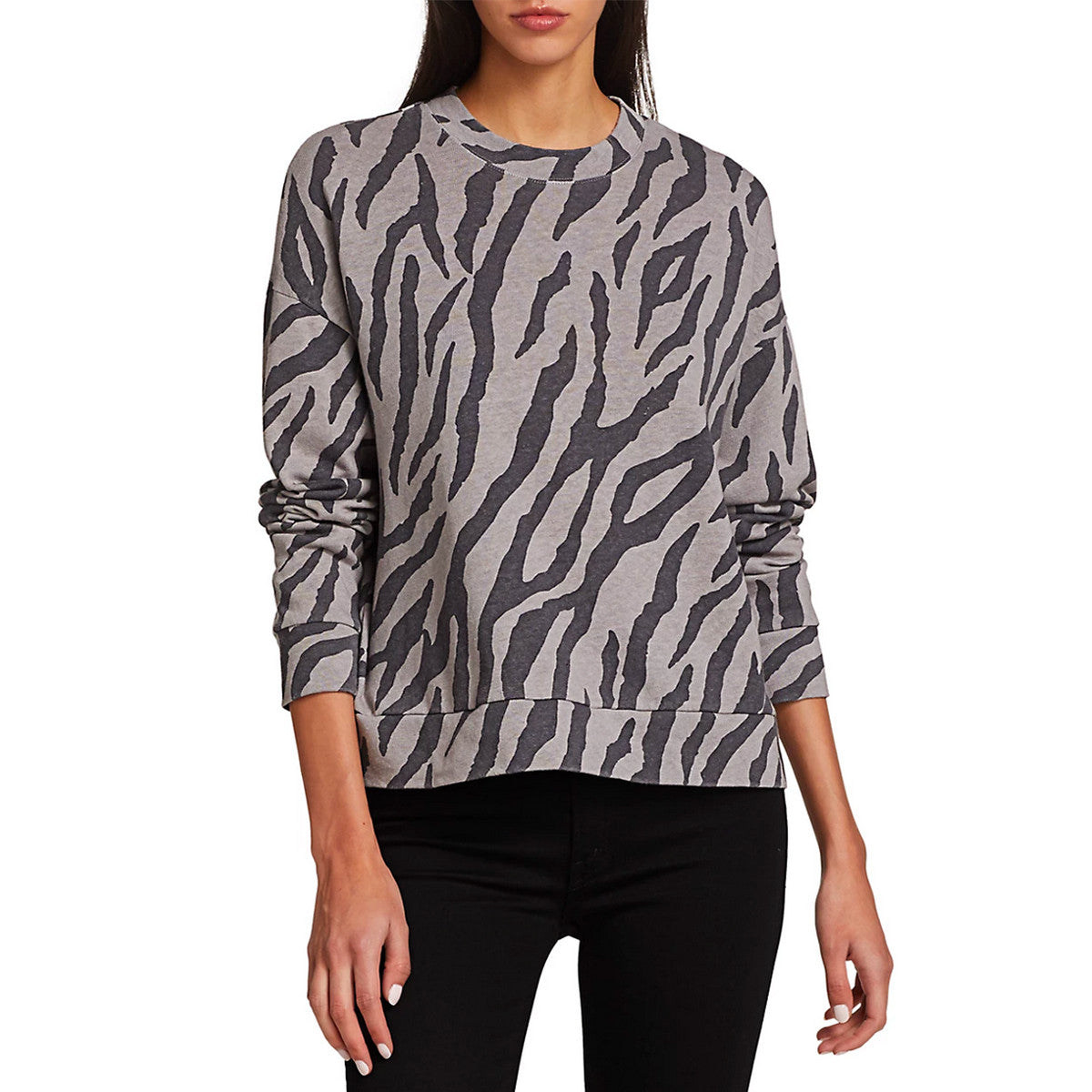 Zebra Boxy Sweater in Grey