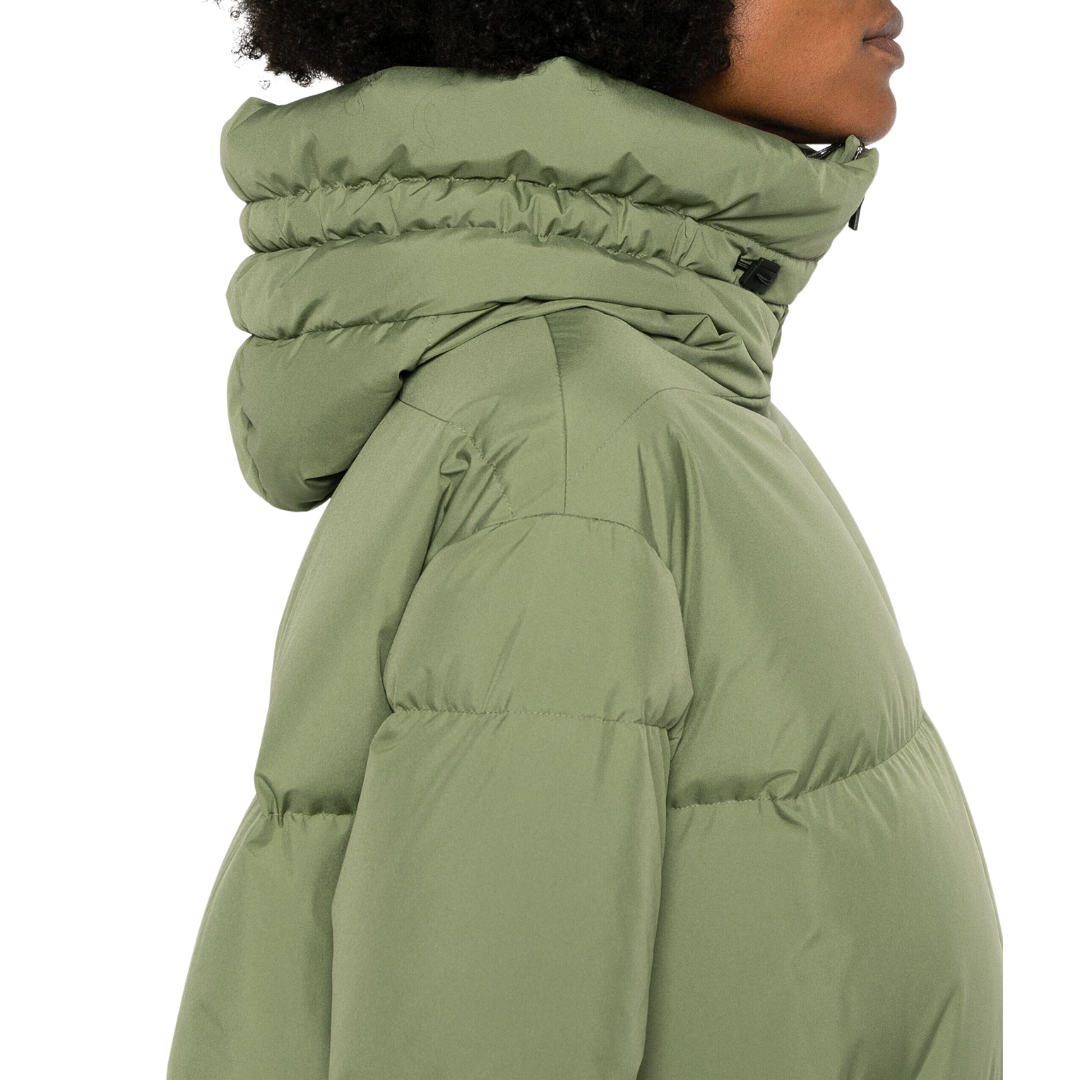 Zip-Up Down Jacket in Oliva