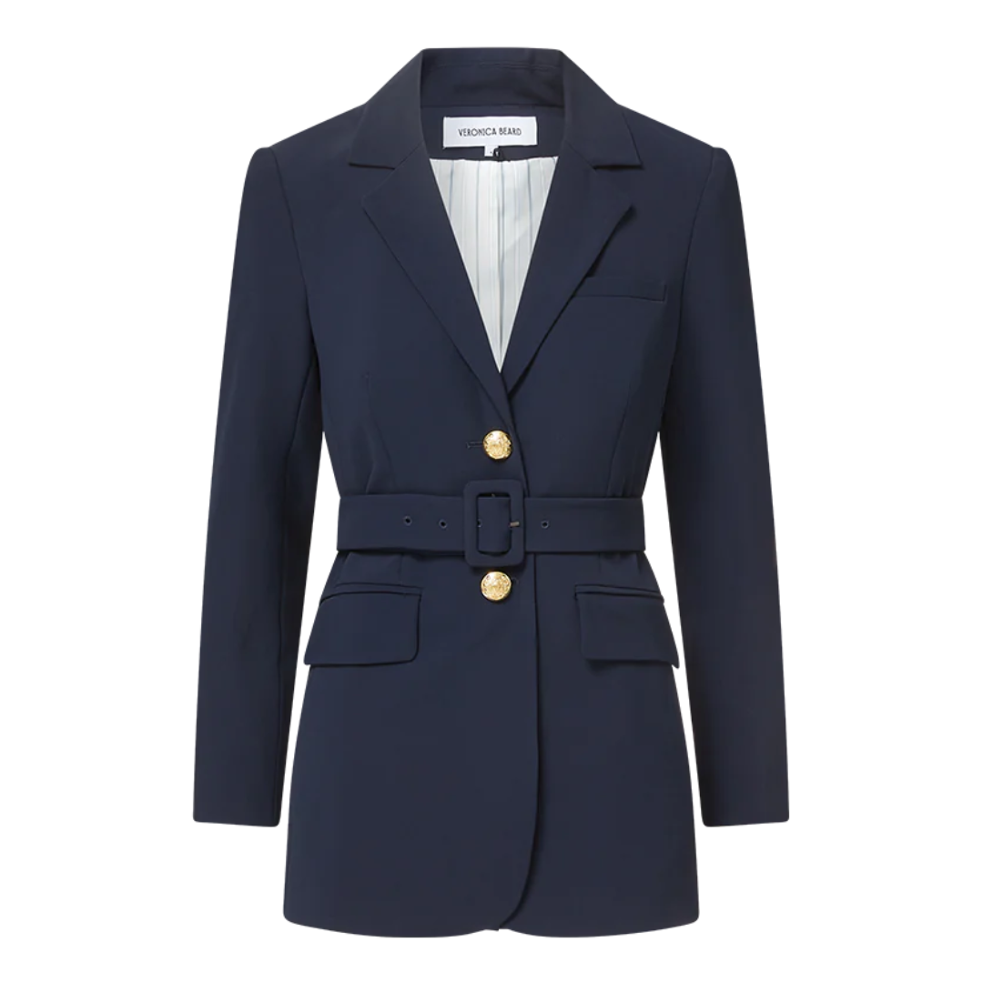 Ryanne Belted Dickey Jacket in Navy