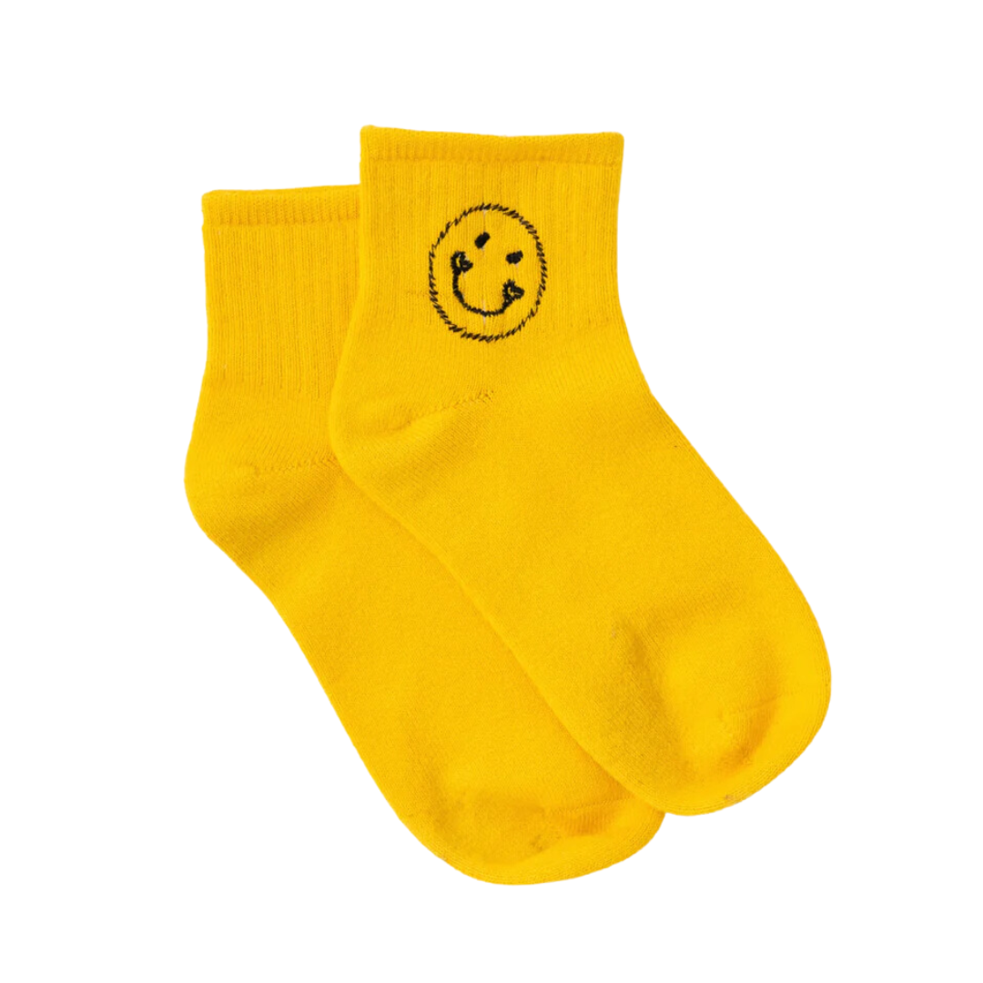 Good Morning Smiley Ankle Socks in Solar