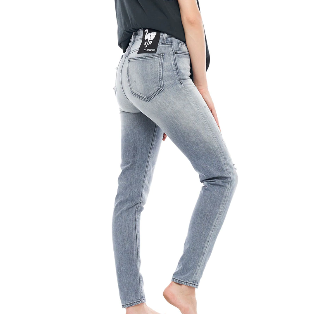 High Waisted Skinny in Light Black