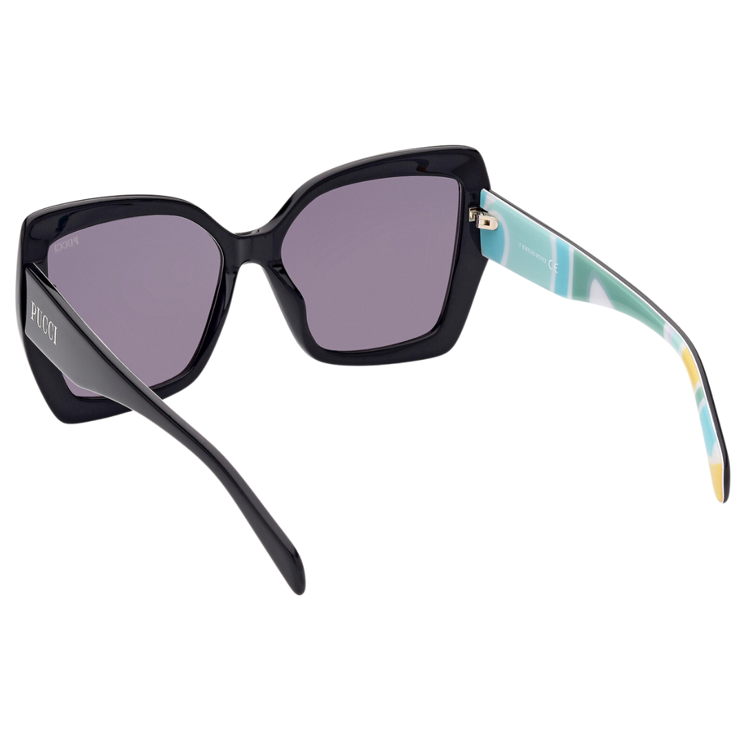 EP0176 Butterfly Sunglasses in Shiny Black/Smoke