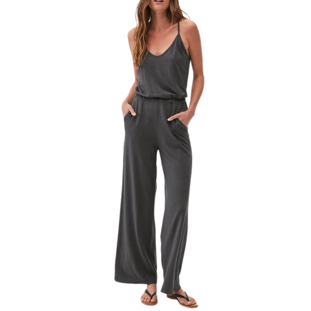 Kamryn Cotton Tank Jumpsuit in Oxide Grey
