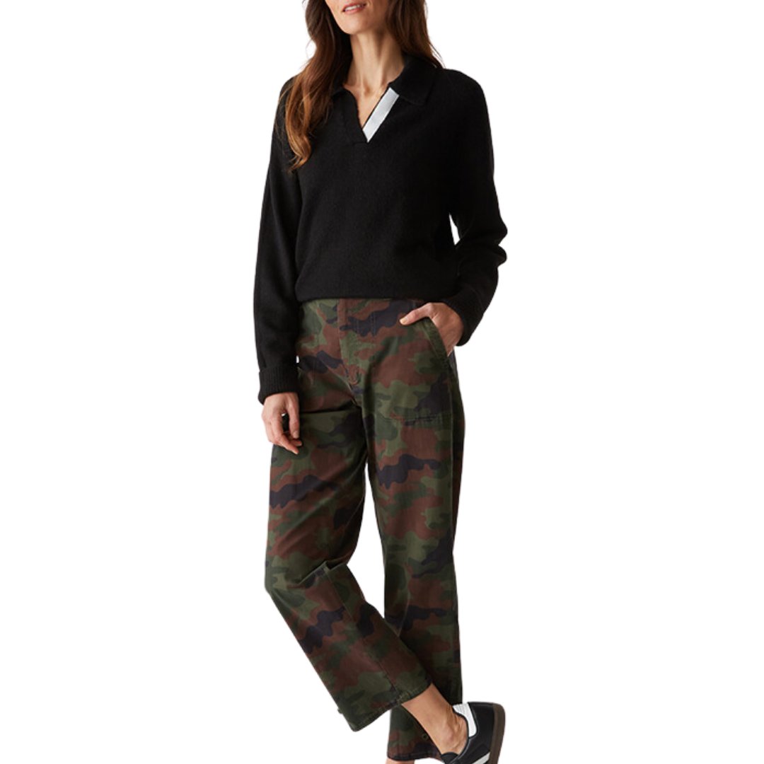Maxine Twill Camo Convertible Pant in Olive Combo