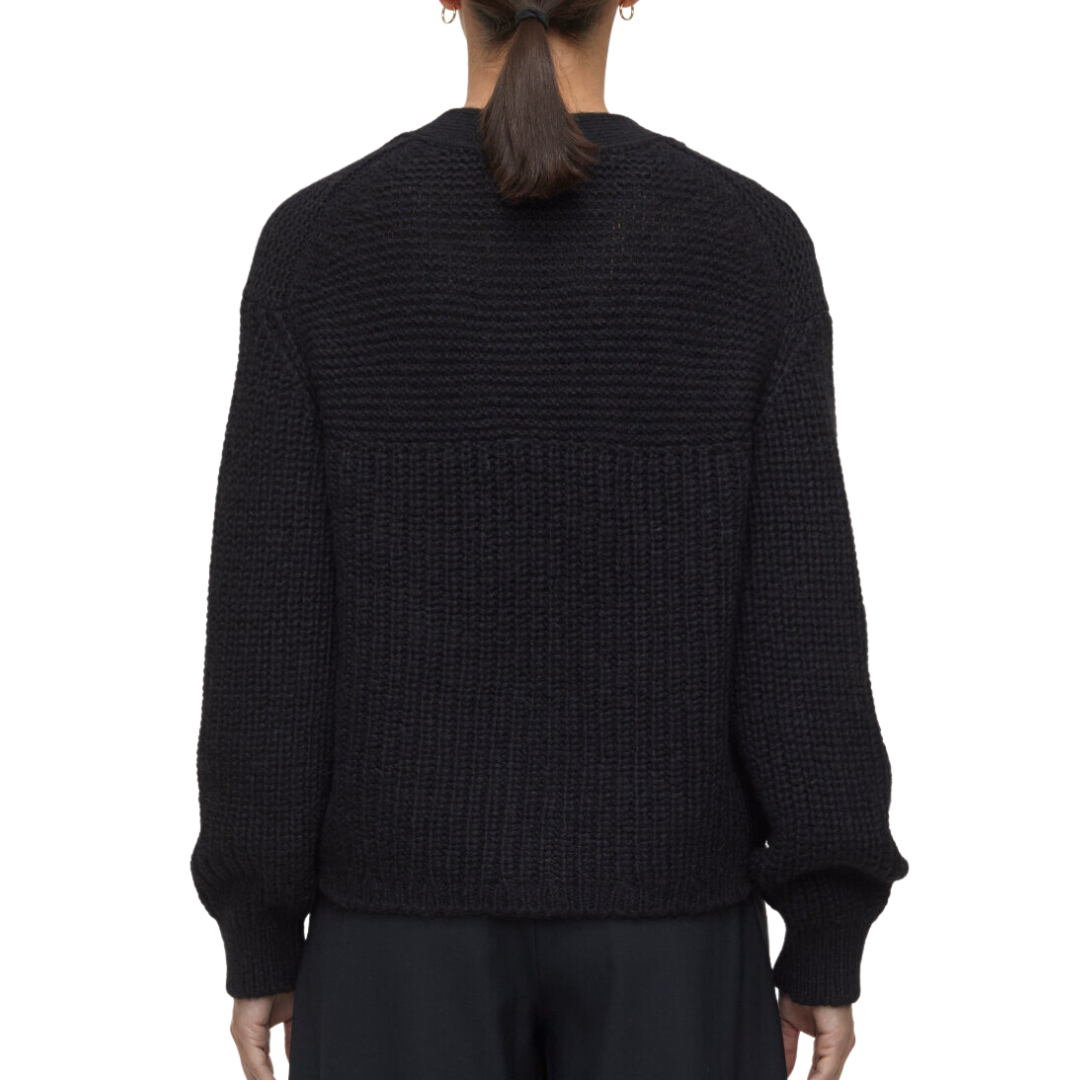 Alpaca Mix Cardigan in Black