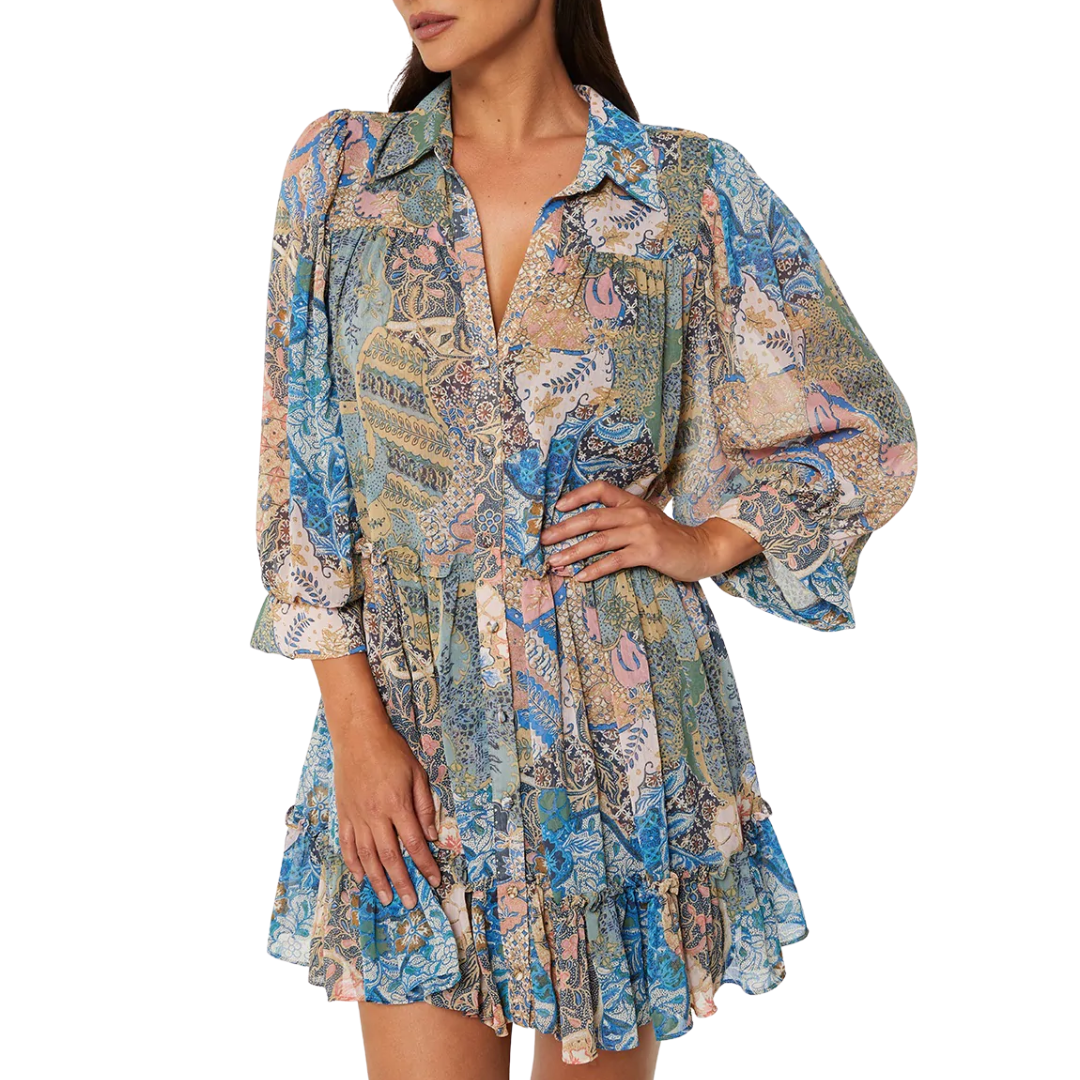 Mita Dress in Patchwork Batik