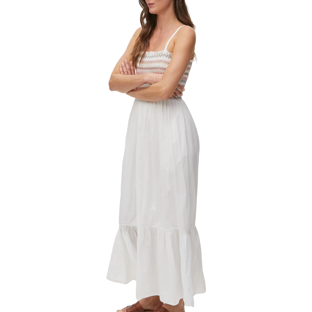 Alejandra Smocked Maxi Dress in White