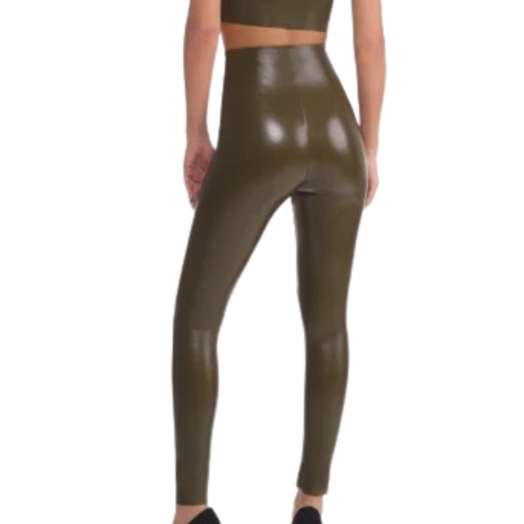 Faux Leather Leggings in Cadet