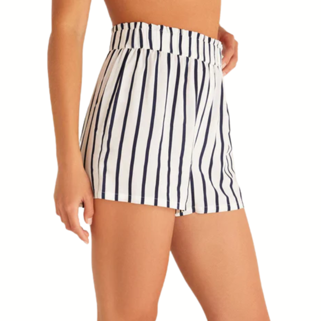 Low Tide Stripe Short in Cloud Dancer
