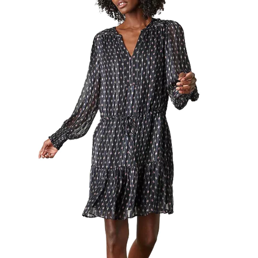 Anastasia Printed Boho Dress in Starlit Mu