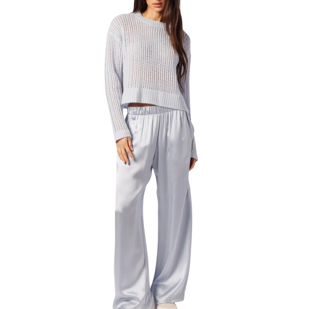 Marci Cashmere Crewneck Pullover in Whisper