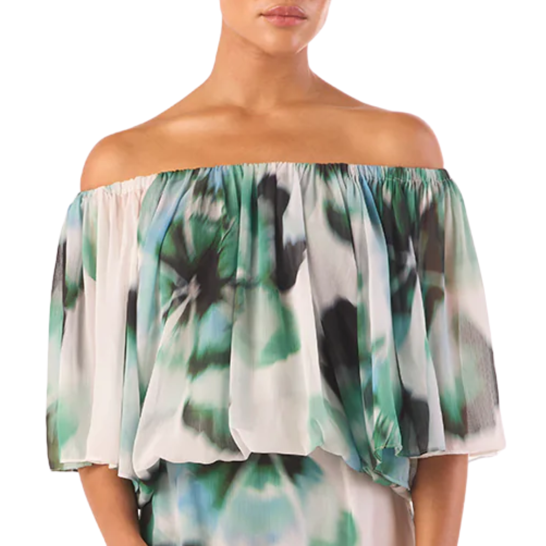 Dylan Top in Verdant Anemone Chiffon