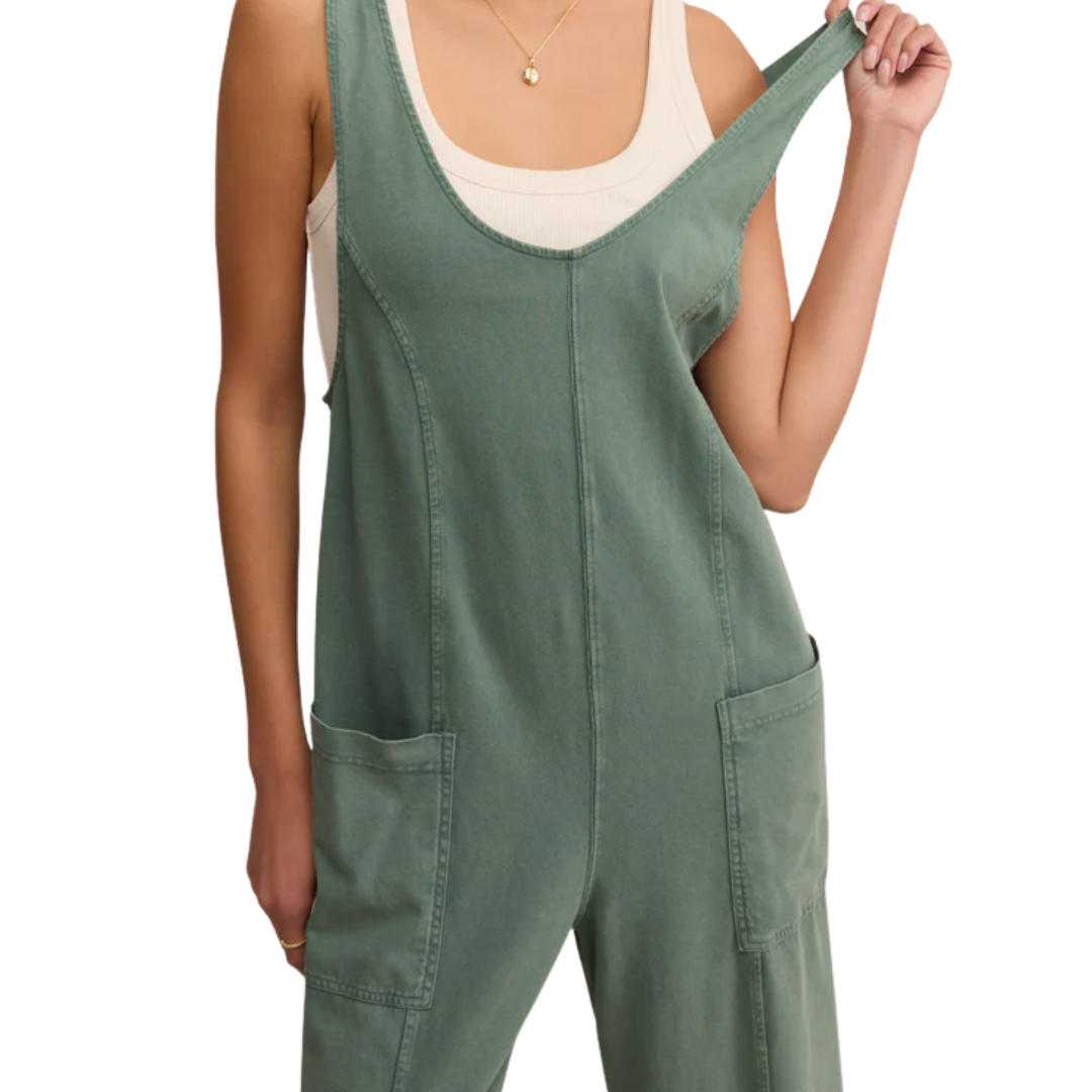 Everyday Jersey Jumpsuit in Hunter Green