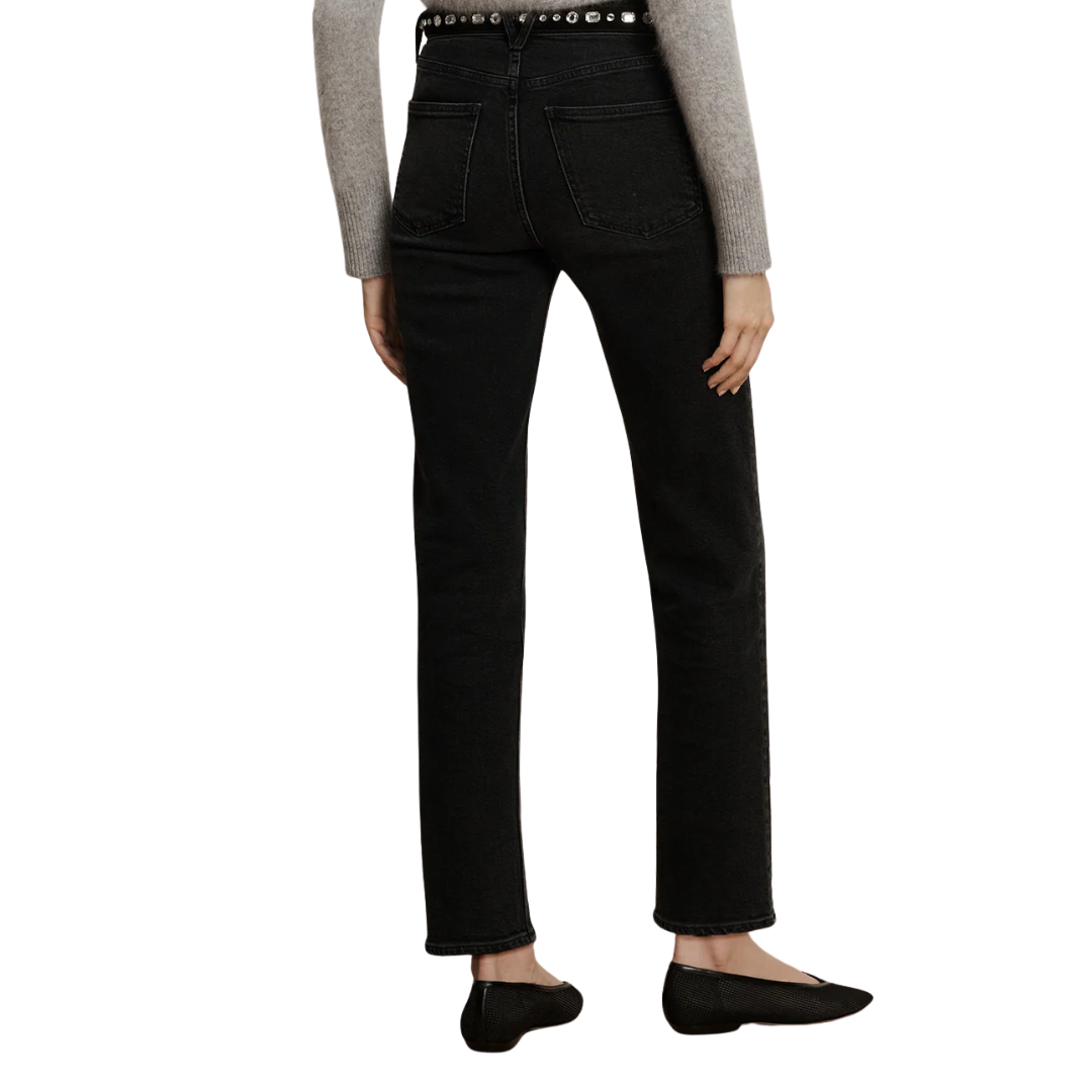 Leah Straight-Leg Jean in Washed Onyx