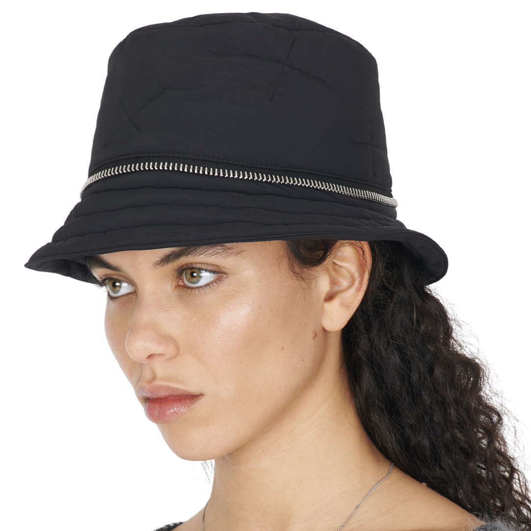 Padded Technical Rain Cap in Black