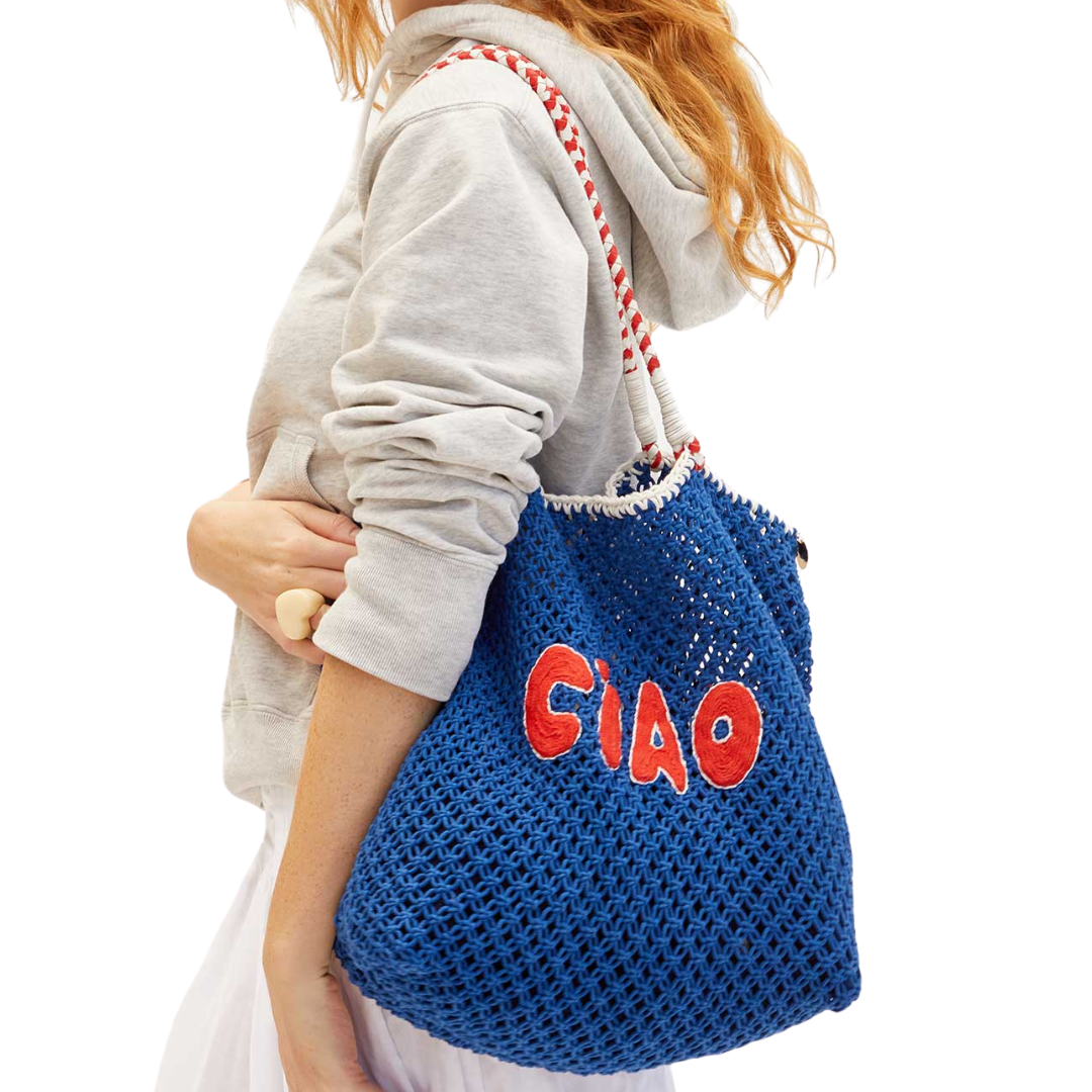 L'été Tote in Cobalt w/ Poppy Ciao