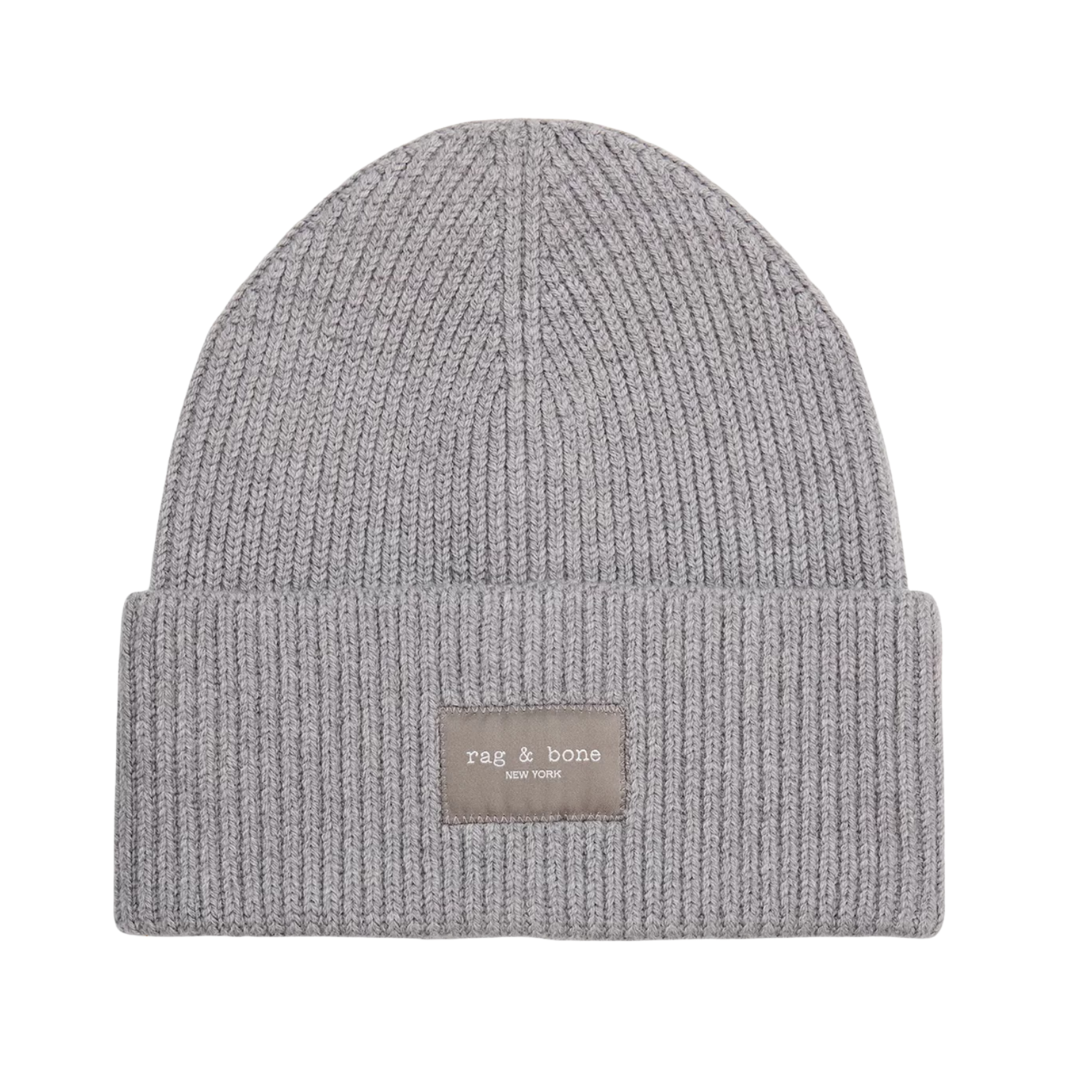 Blake Rib-Knit Beanie in Grey