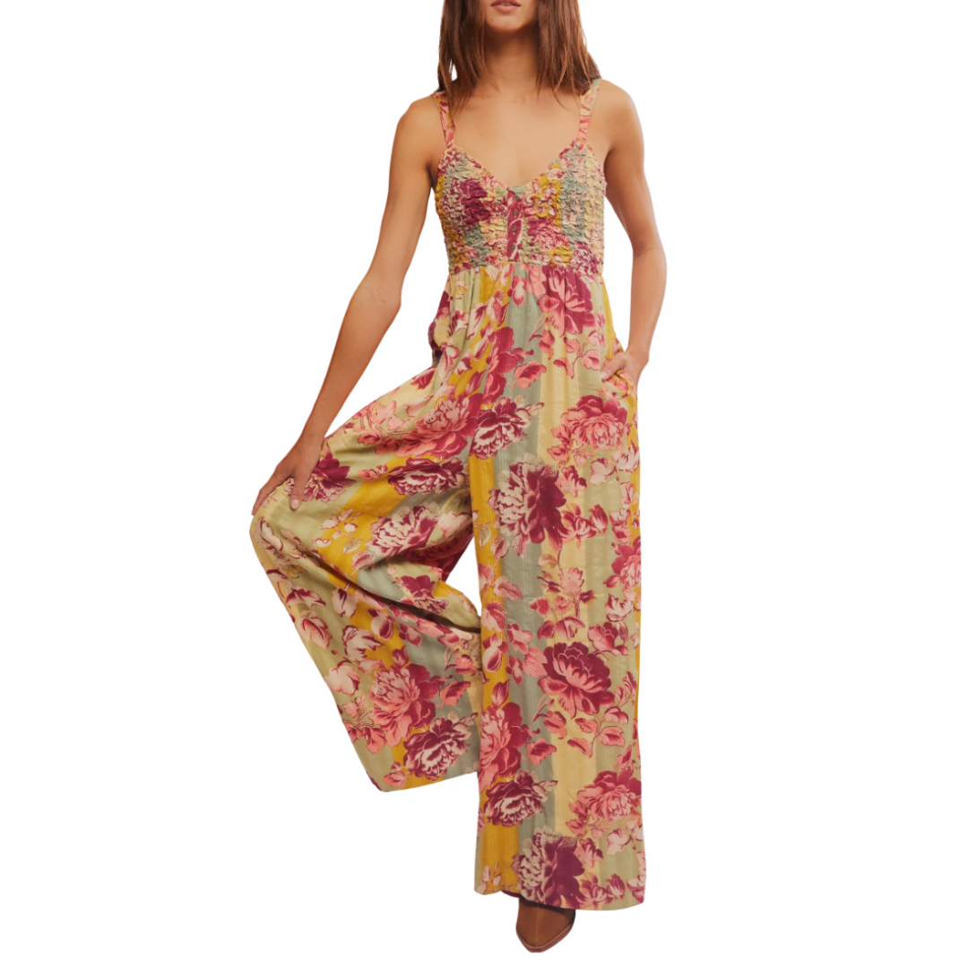 Melrose Wide Leg Jumpsuit in Warm Combo