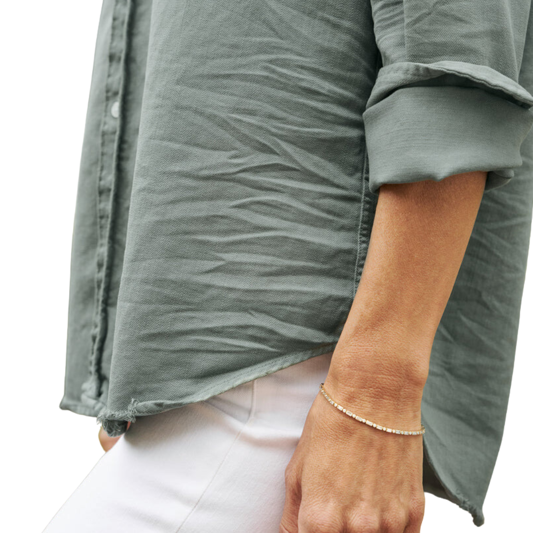 Eileen in Italian Cotton Denim Thyme