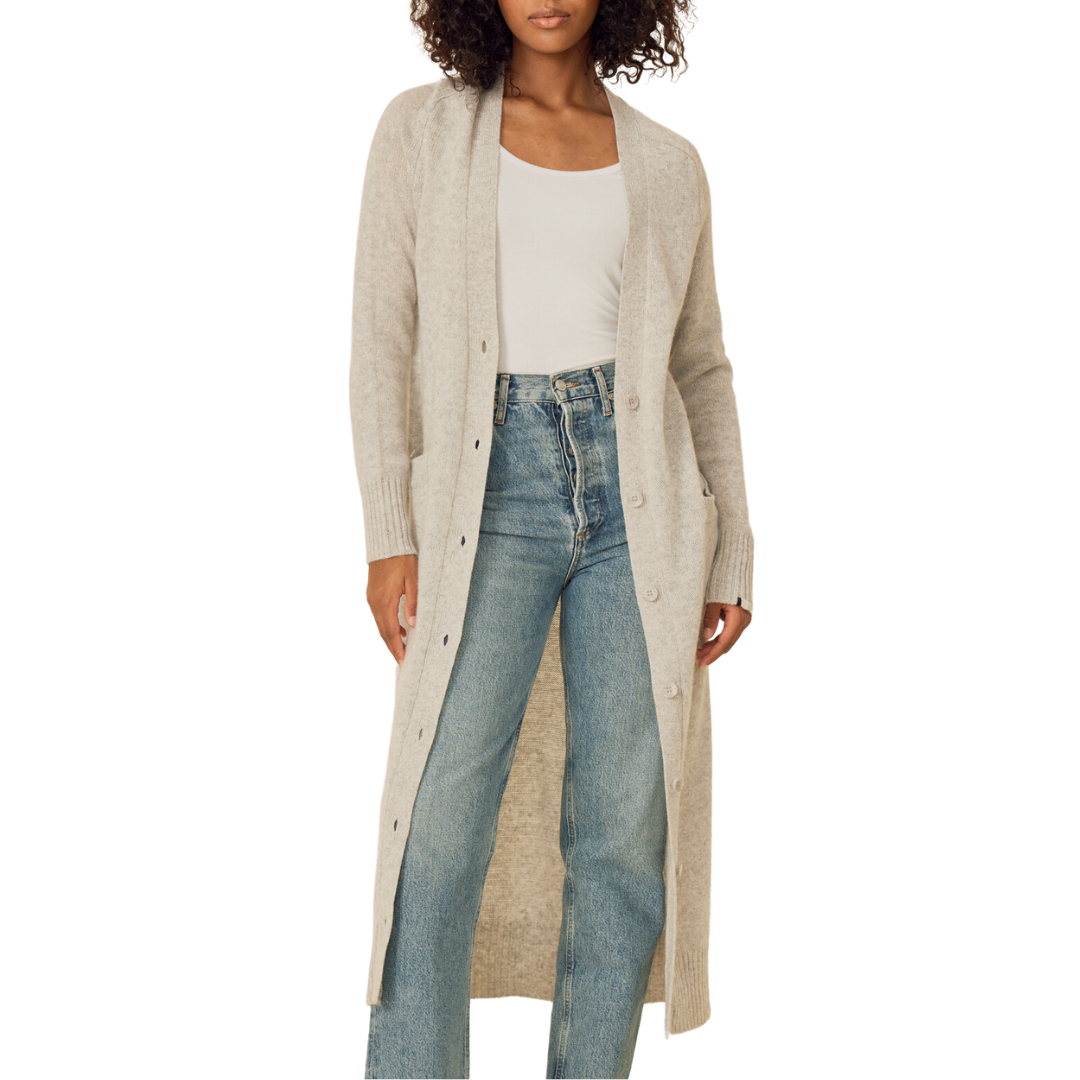 Morgan Cashmere Duster in Heather Grey