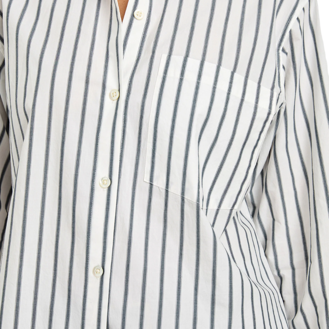 Elsa Shirt in Chalk Slate Stripe