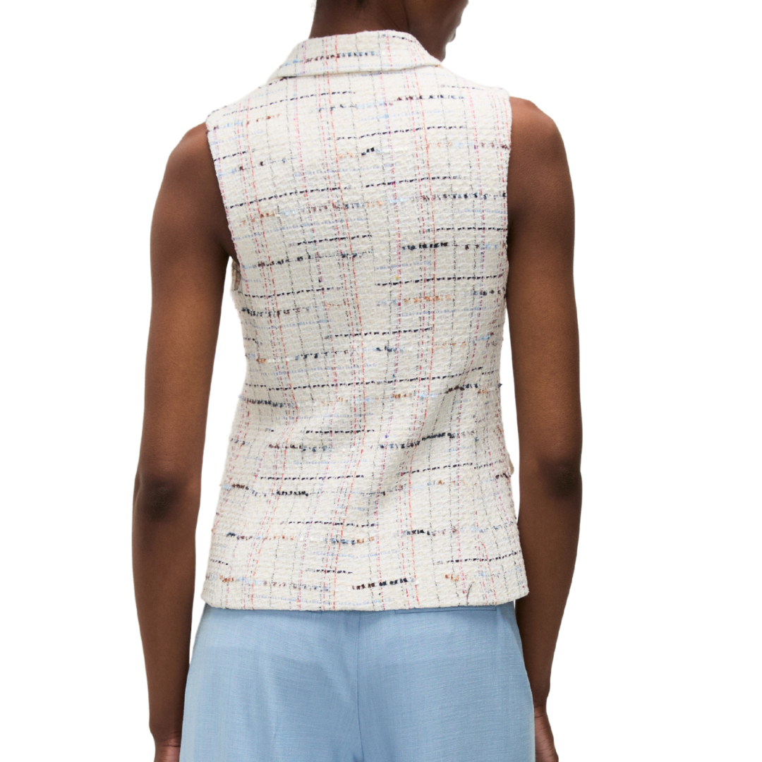 Benny Vest in Off-White Multi