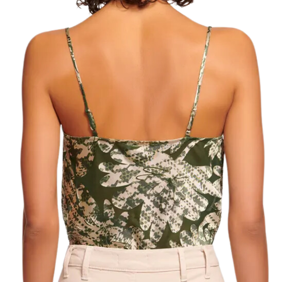 Wynonna Cowl Neck Tank Top in Sage Burnout