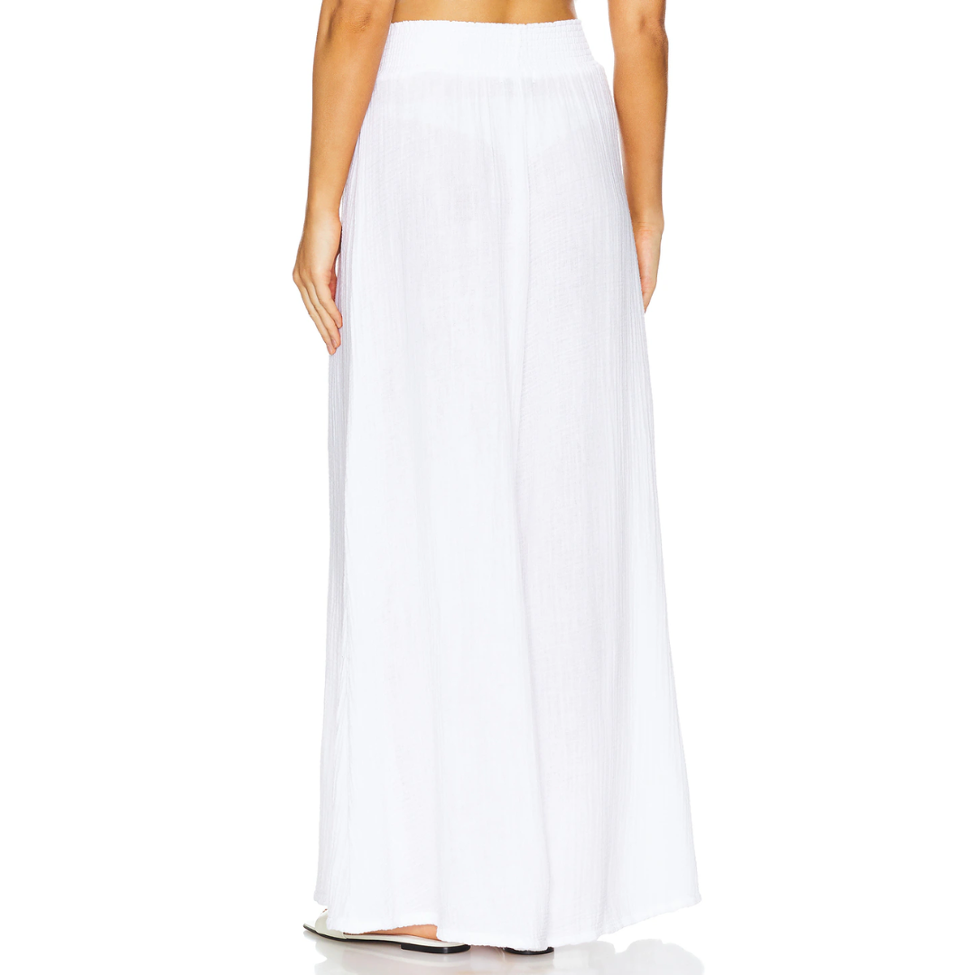 Simba Smocked Waist Pant in White