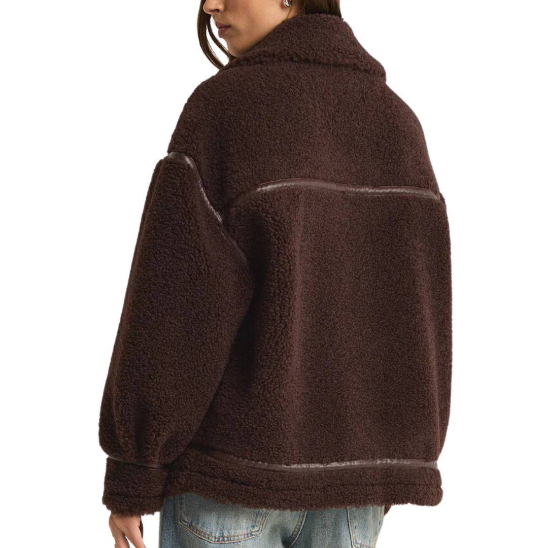 Ari Sherpa Jacket in Dark Chocolate