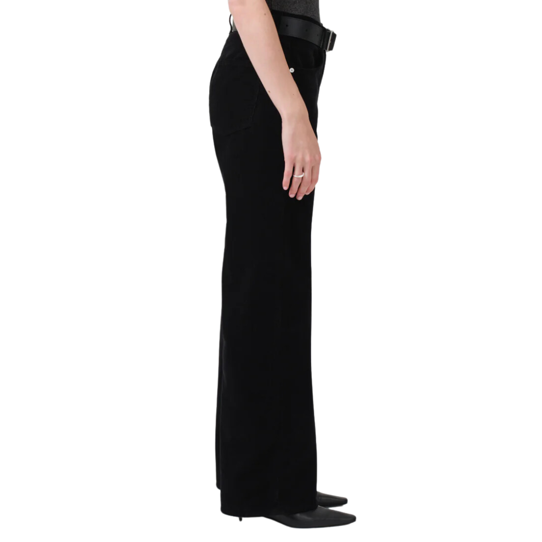Annina High Rise Wide Leg 33" Corduroy in Black