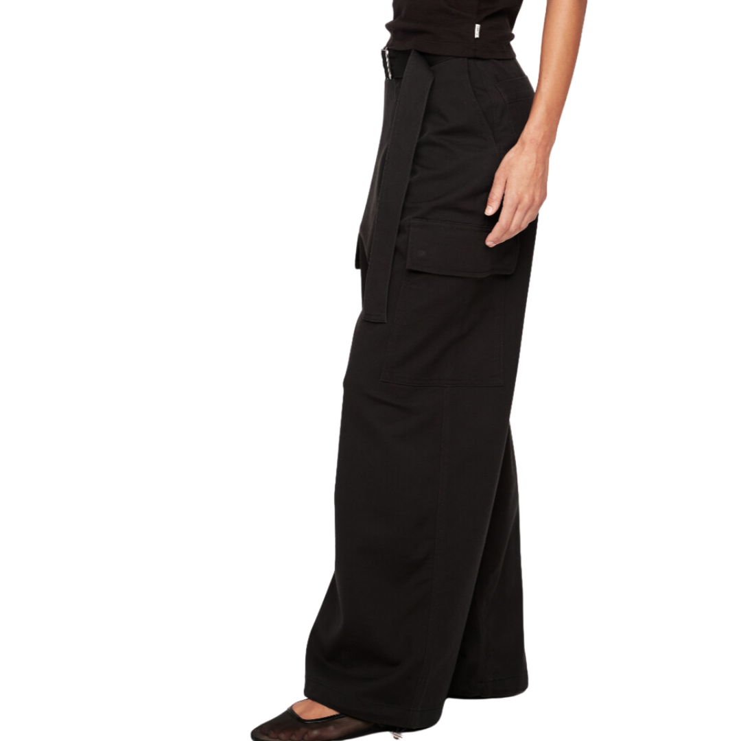 Zoie Wide Leg High Rise Relaxed 30" in Black Onyx