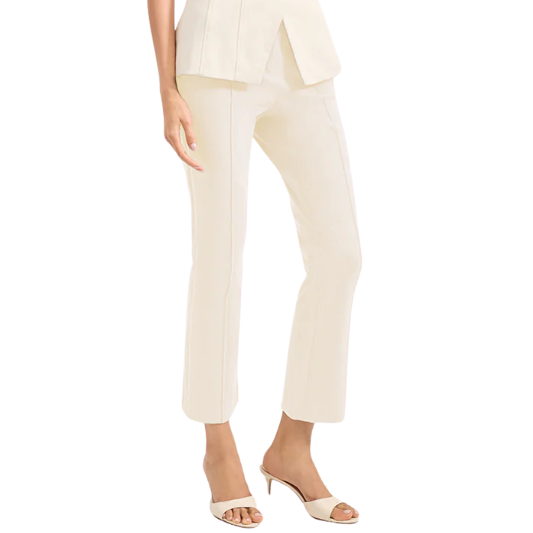 Kimra Straight-Leg Pant in Ecru