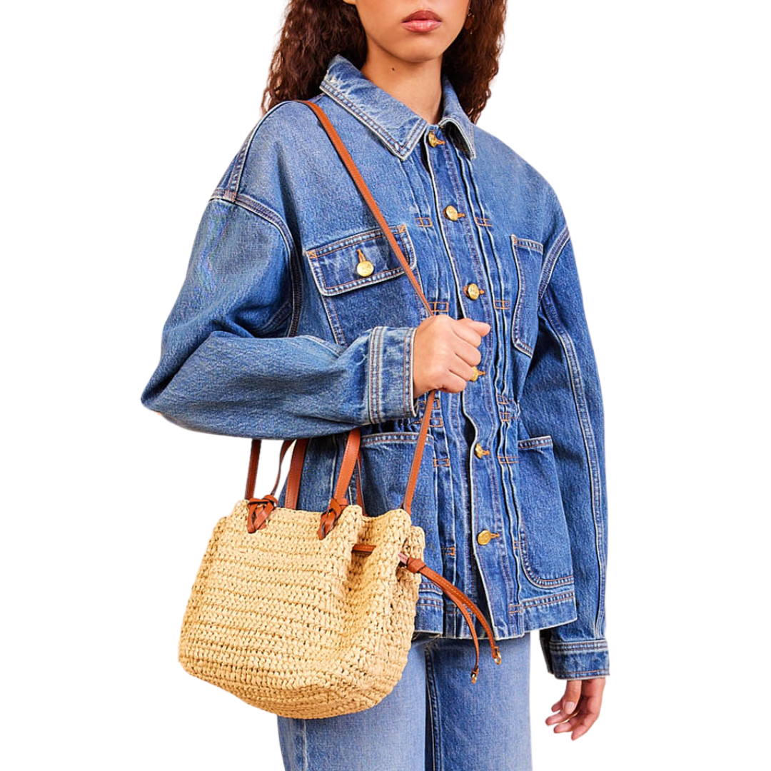 Gio Raffia Crossbody in Natural