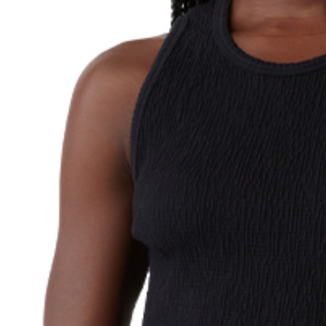 Kira Crinkle Tank in Black
