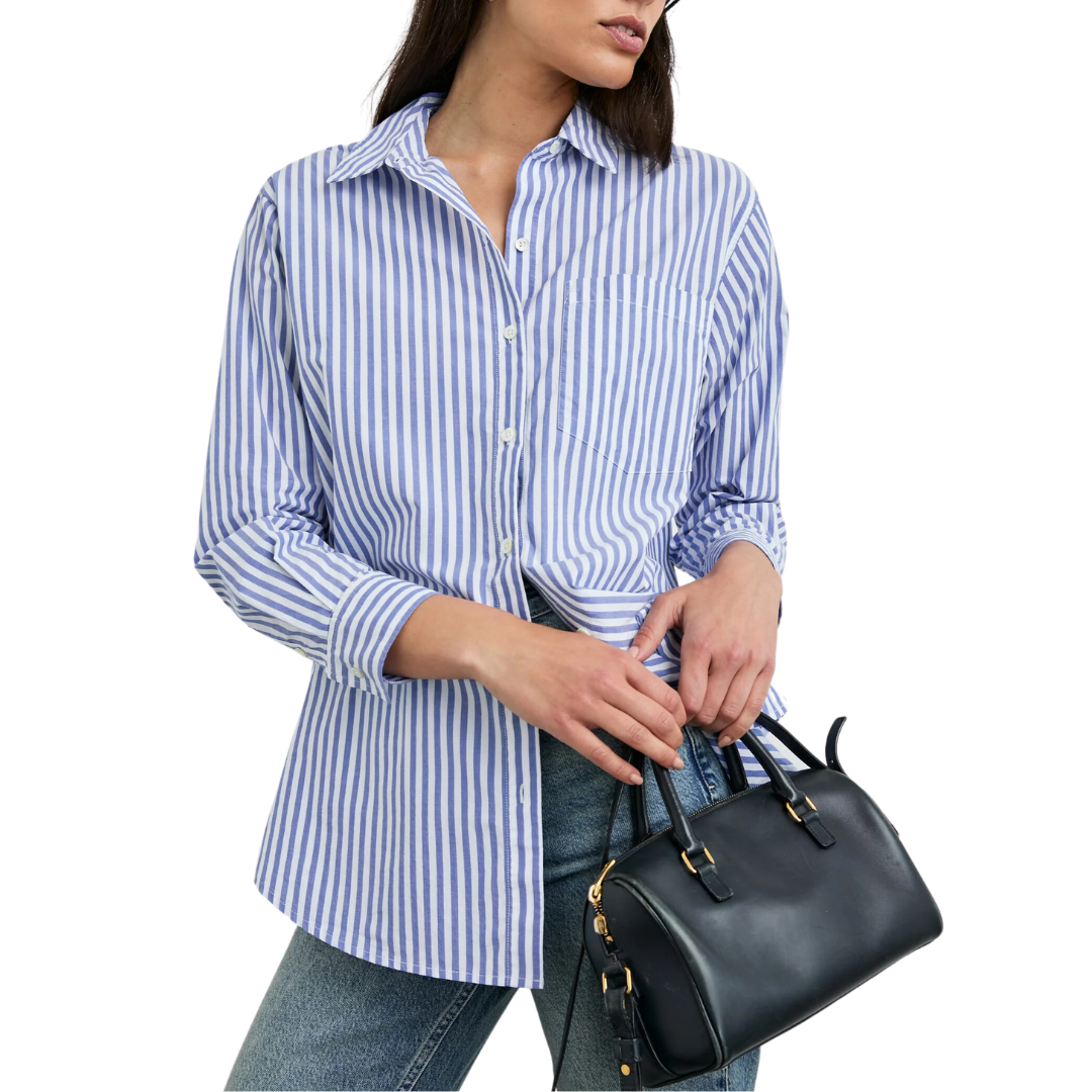 Elsa Shirt in Marina White Stripe