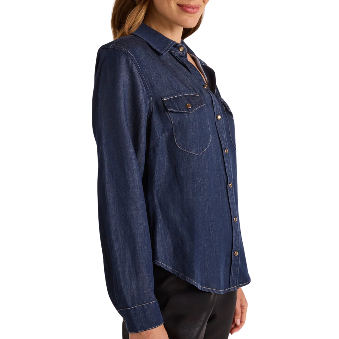 Western Shirt in Dark Denim