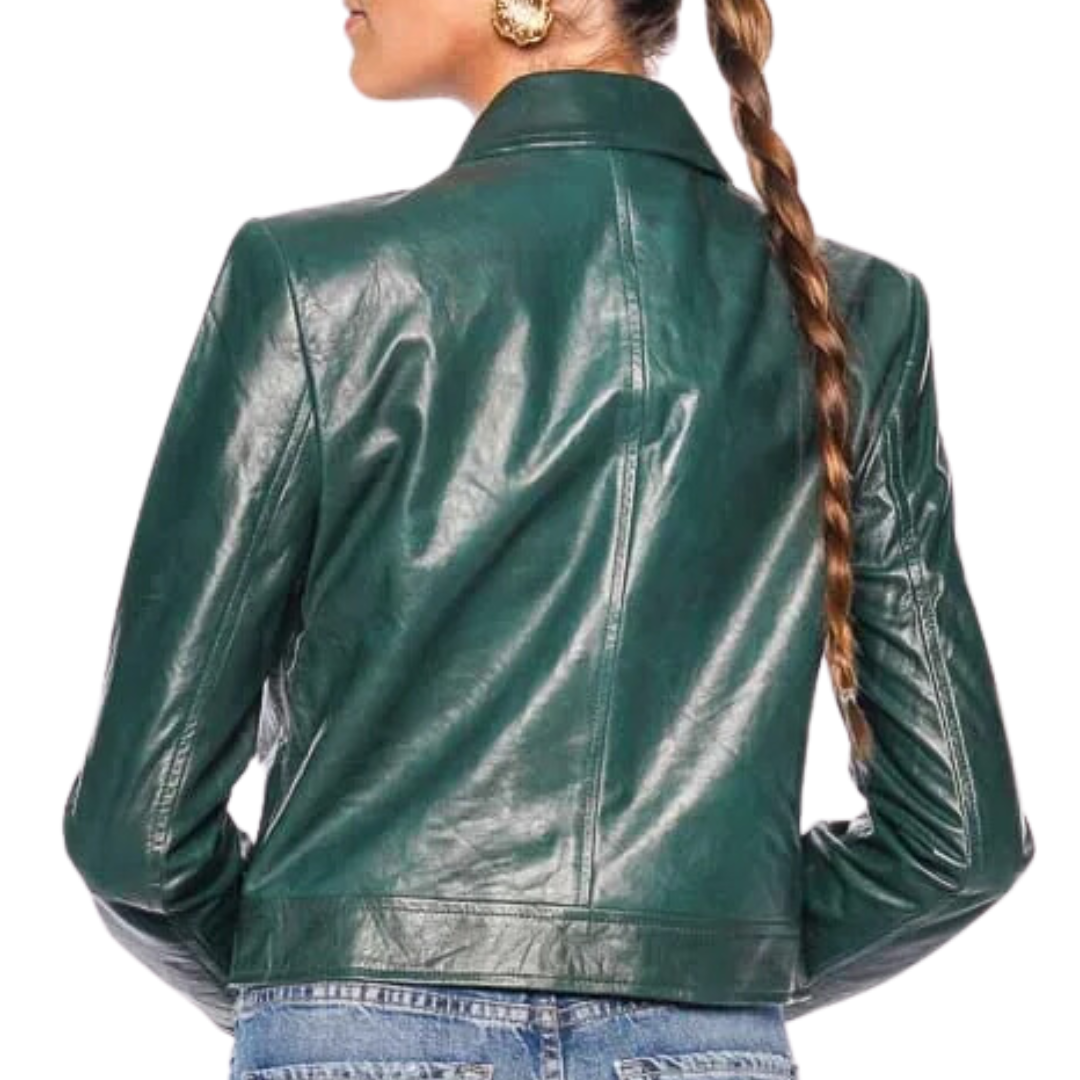 Monte Leather Jacket in Hunter Green