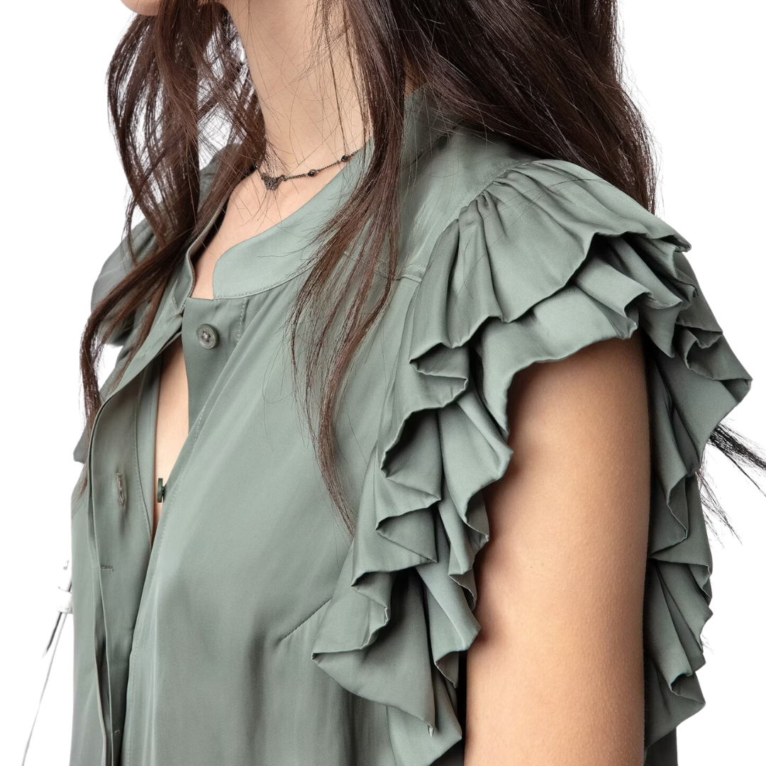 Tiza Satin Shirt in Treillis
