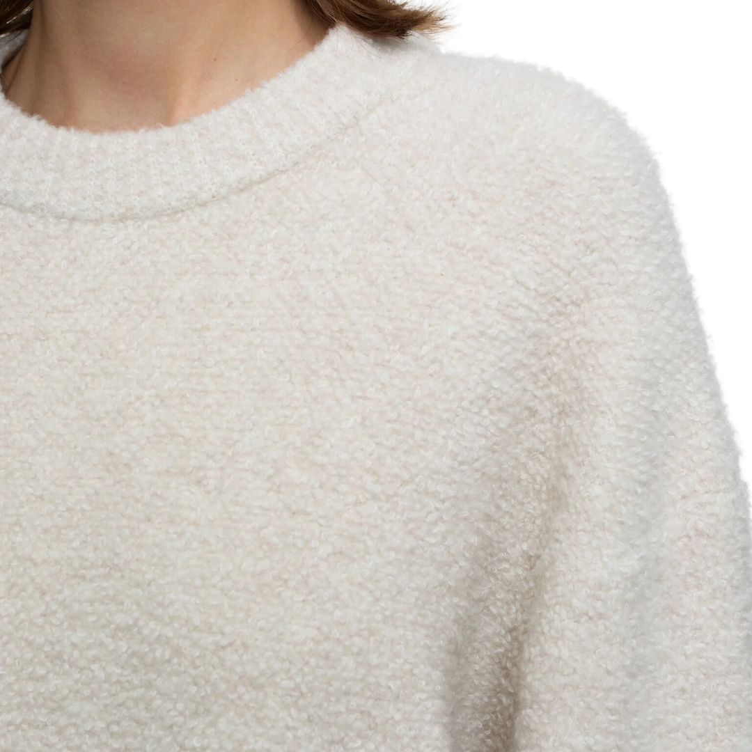 Wool Blend Bouclé Jumper in Pearl Beige