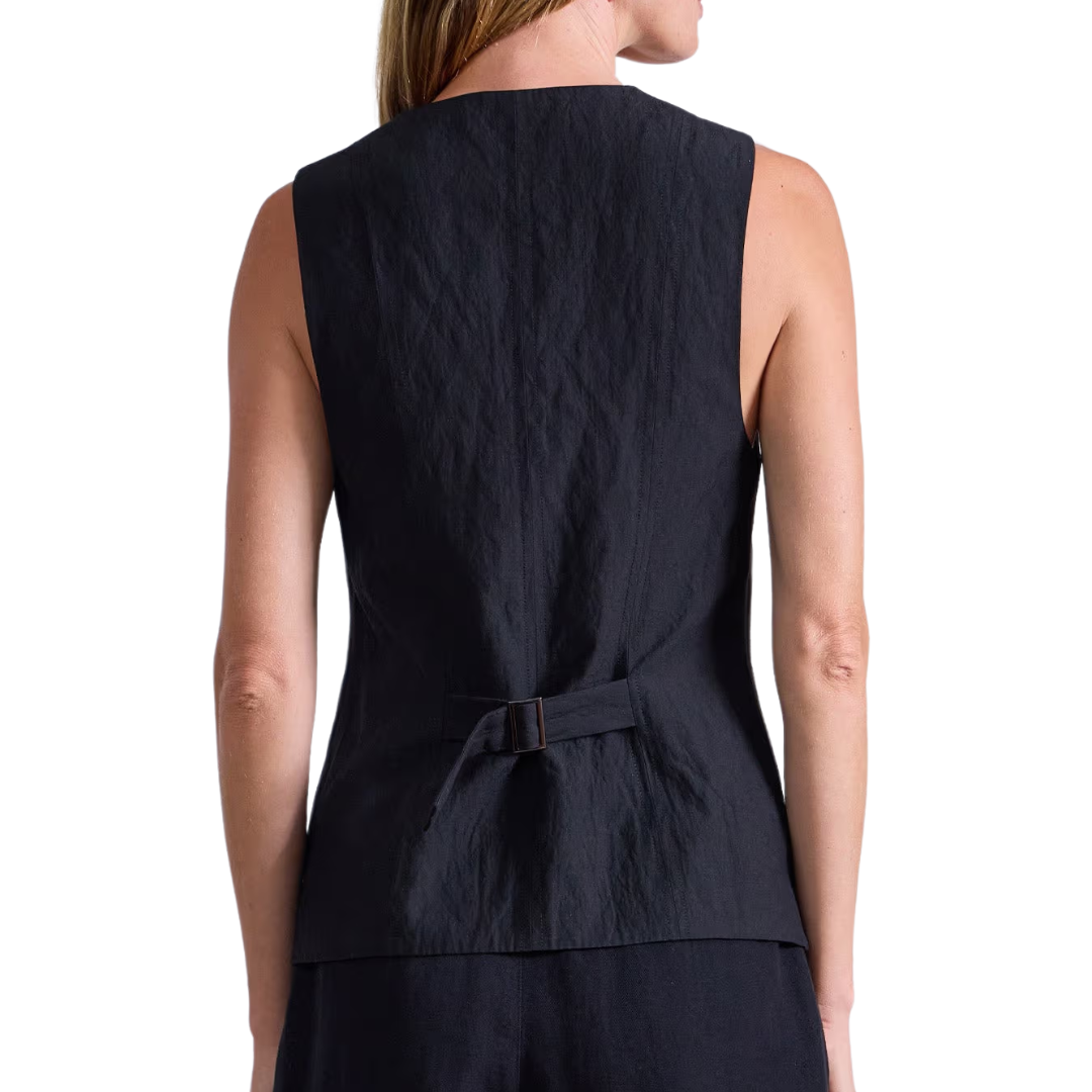 Helena V-Neck Vest in Black